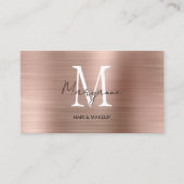 Carte De Visite Code QR Monogramme Rose Gold (Devant)