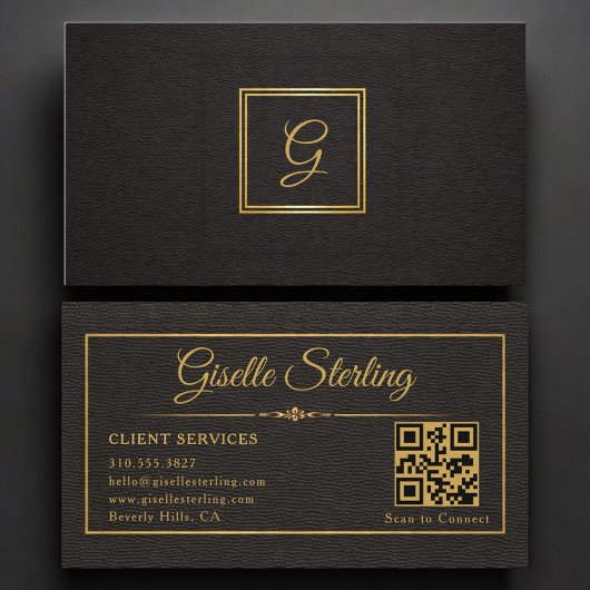 Carte De Visite Code QR monogrammé Services Client