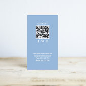 Carte De Visite Code QR Monogramme Simple Bleu | Entrez en Contact
