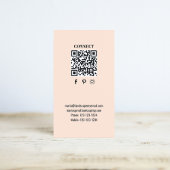Carte De Visite Code QR Monogramme Simple Rose | Entrez en Contact