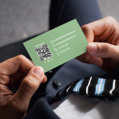 Carte De Visite Code QR Monogramme Simple Rose | Entrez en Contact
