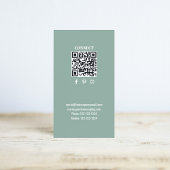 Carte De Visite Code QR Monogramme Simple Vert | Entrez en Contact