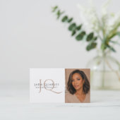 Carte De Visite Code QR Monogramme Thérapeute de Massage Minimalis (Debout devant)