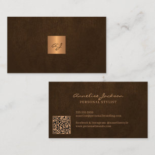 Carte De Visite Code QR monogrammed unique moderne