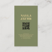 Carte De Visite Code QR Motif Deep Green (Dos)