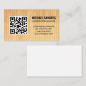 Carte De Visite Code QR | Motif du panneau de bois (Devant / Derrière)