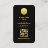 Carte De Visite Code QR motif léopard Glam Luxe Moderne Noir (Devant)