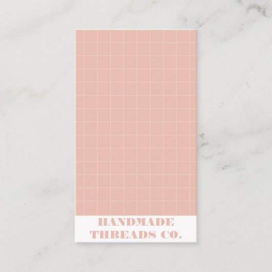 Carte De Visite Code QR Motif rose moderne À damiers (Devant)