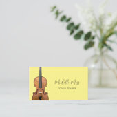 Carte De Visite Code QR musical Violon Enseignant Bright Jaune (Debout devant)