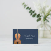 Carte De Visite Code QR musical Violon Enseignant Marine Bleu (Debout devant)