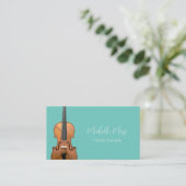 Carte De Visite Code QR musical Violon Enseignant Turquoise Vert (Debout devant)