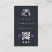 Carte De Visite Code QR Musique DJ Chanteur DJs Vinyle Deejay Mode (Dos)