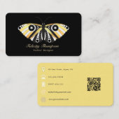 Carte De Visite Code QR mystique des papillons d'or céleste (Devant / Derrière)