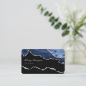 Carte De Visite Code QR Navy et Agate Précieuse (Debout devant)