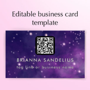 Carte De Visite Code QR Nébuleuse Moderne Unique Personnalisé