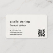 Carte De Visite Code QR neutre pour conseiller financier (Dos)