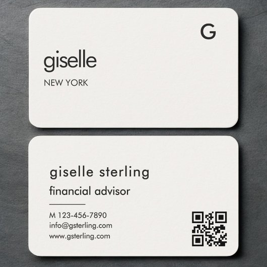 Carte De Visite Code QR neutre pour conseiller financier