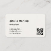 Carte De Visite Code QR neutre pour consultant (Dos)