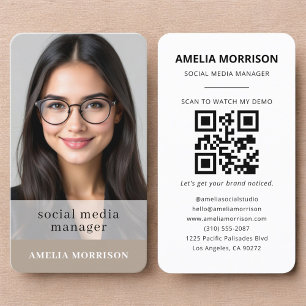 Carte De Visite Code QR neutre pour les médias sociaux Photo