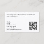 Carte De Visite Code QR noir blanc orange (Dos)