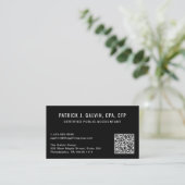 Carte De Visite Code QR noir comptable CPA (Debout devant)