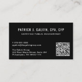 Carte De Visite Code QR noir comptable CPA (Devant)