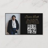 Carte De Visite Code QR noir de photo d'infirmière diplômée profes (Dos)