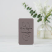 Carte De Visite Code QR noir élégant et moderne avec monogramme (Debout devant)