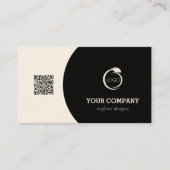 Carte De Visite Code QR noir et blanc (Devant)