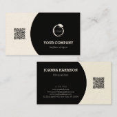 Carte De Visite Code QR noir et blanc (Devant / Derrière)