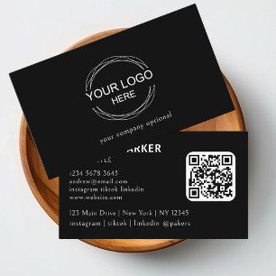 Carte De Visite Code QR noir et blanc