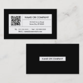 Carte De Visite code QR noir et blanc affiné (Devant / Derrière)