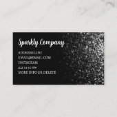 Carte De Visite Code QR noir et blanc brillant noir élégant (Devant)
