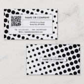 Carte De Visite code QR noir et blanc demi-ton (Devant / Derrière)