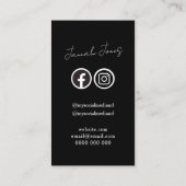 Carte De Visite Code QR noir et blanc en gras Médias sociaux (Dos)