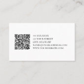 Carte De Visite Code QR noir et blanc minimal sur le dos (Dos)
