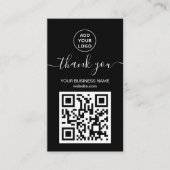 Carte De Visite Code QR noir et blanc moderne Commandez merci (Devant)