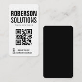 Carte De Visite code qr noir et blanc sur conception audacieuse (Devant / Derrière)