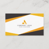 Carte De Visite Code QR noir et orange Abstrait professionnel (Devant)