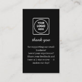 Carte De Visite Code QR noir | Lien de notation personnalisé pour  (Dos)