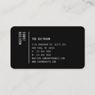 Carte De Visite Code QR noir minimaliste simple moderne