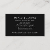 Carte De Visite Code QR noir minimum logo professionnel (Dos)