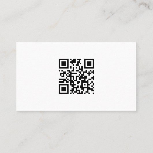 Carte De Visite Code QR noir moderne (Dos)