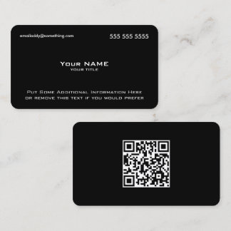 Carte De Visite Code QR noir moderne