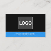 Carte De Visite Code qr noir moderne et logo d'entreprise (Devant)