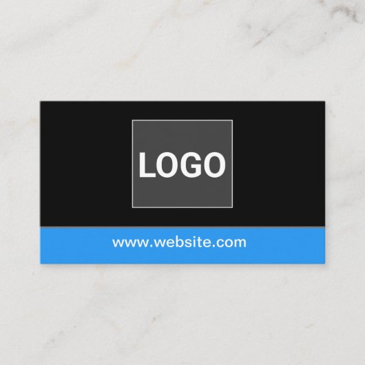 Carte De Visite Code qr noir moderne et logo d'entreprise (Devant)