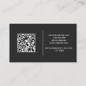 Carte De Visite Code QR noir moderne et simple (Devant)
