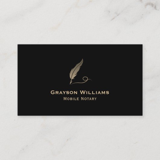 Carte De Visite Code QR Noir Noir Noir Quill Mobile (Devant)