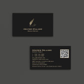Carte De Visite Code QR Noir Noir Noir Quill Mobile