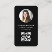 Carte De Visite Code QR noir photo (Devant)